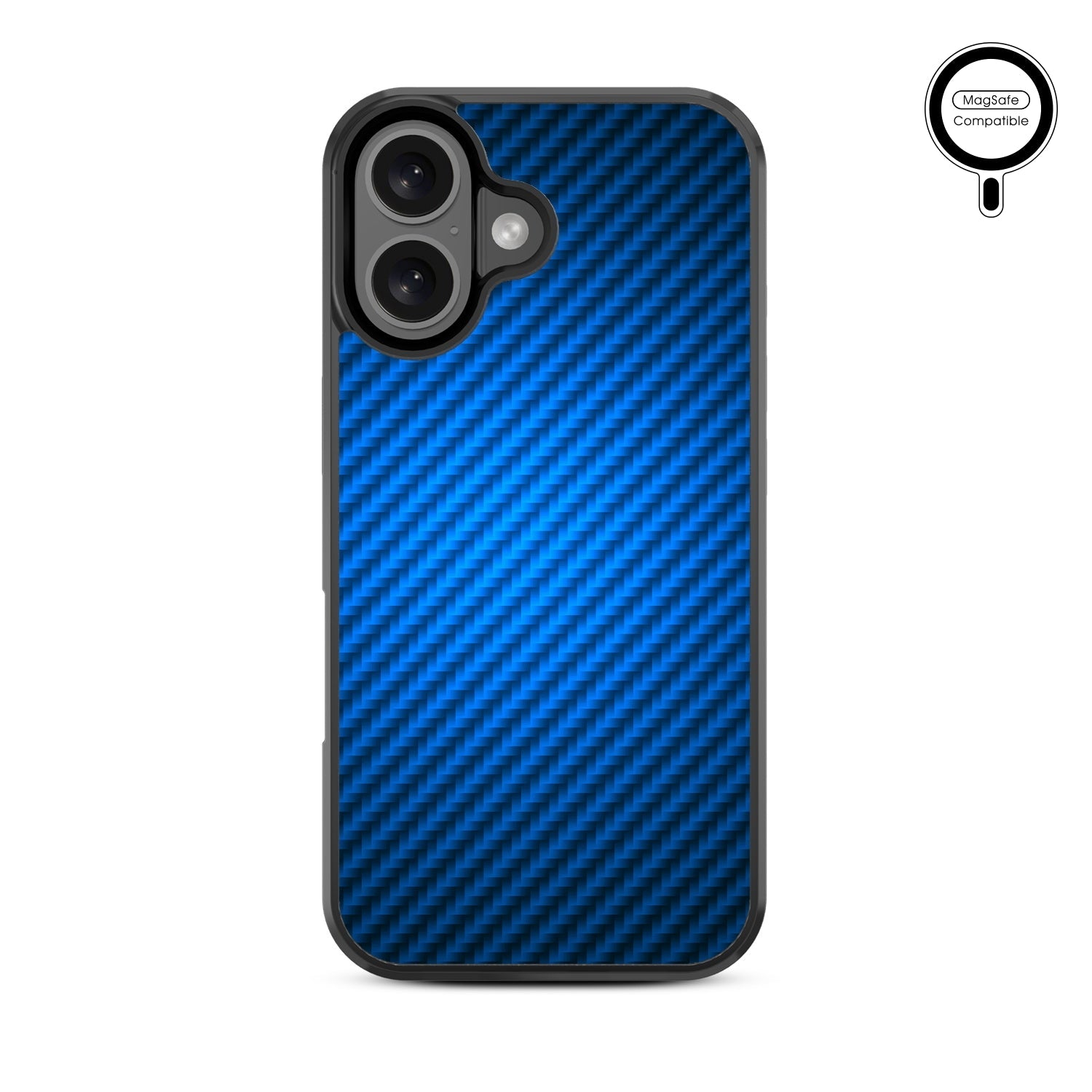 MyBat Design Lab Series MagSafe Case for Apple iPhone 16 - Blue Carbon Fiber
