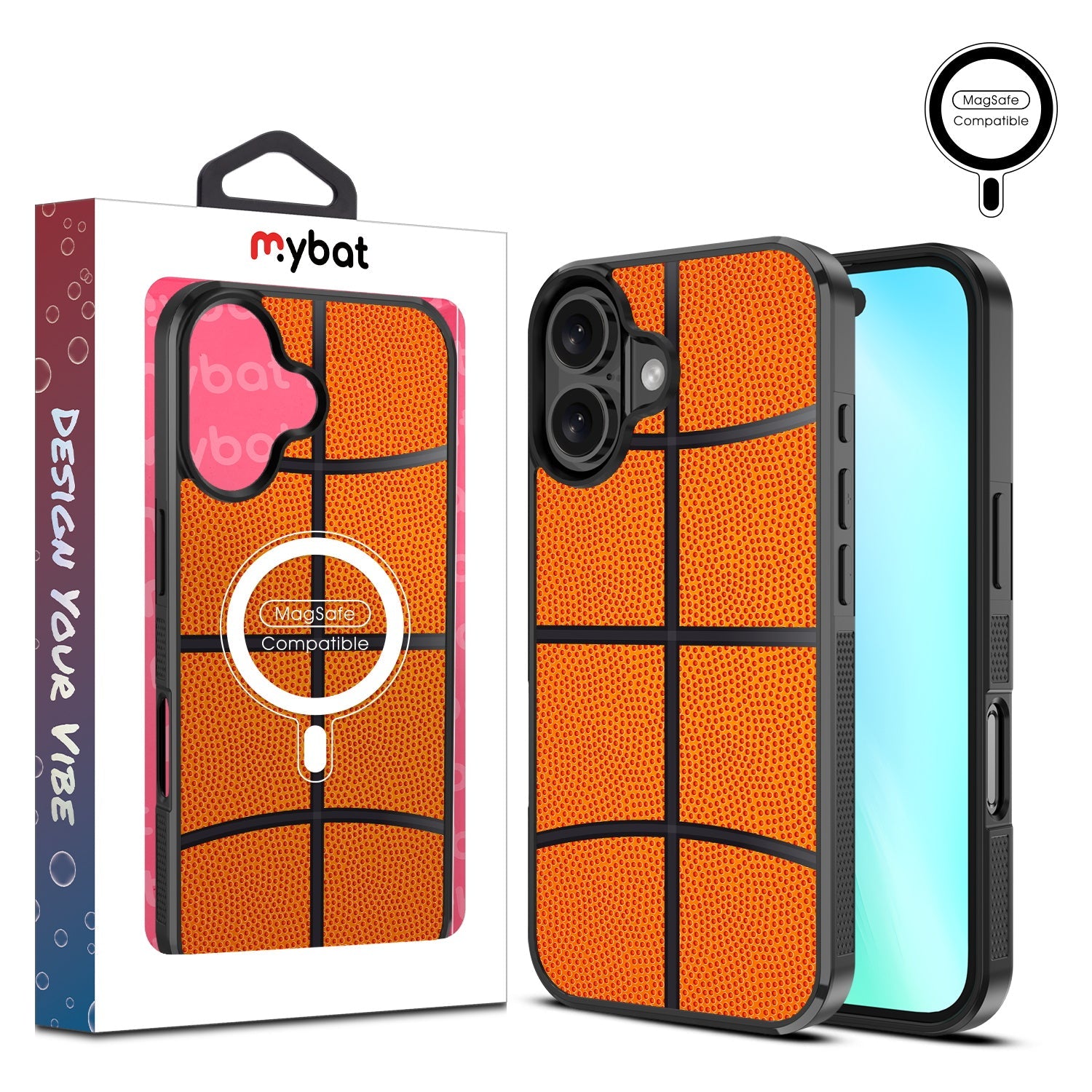 MyBat Design Lab Series MagSafe Case for Apple iPhone 16 - Basketball