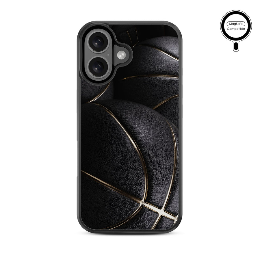 MyBat Design Lab Series MagSafe Case for Apple iPhone 16 - Black Basketballs