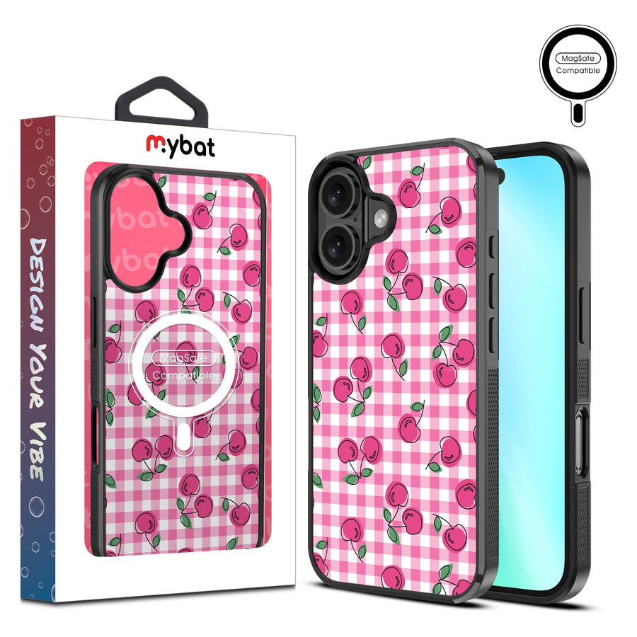 MyBat Design Lab Series MagSafe Case for Apple iPhone 16 - Pink Cherries