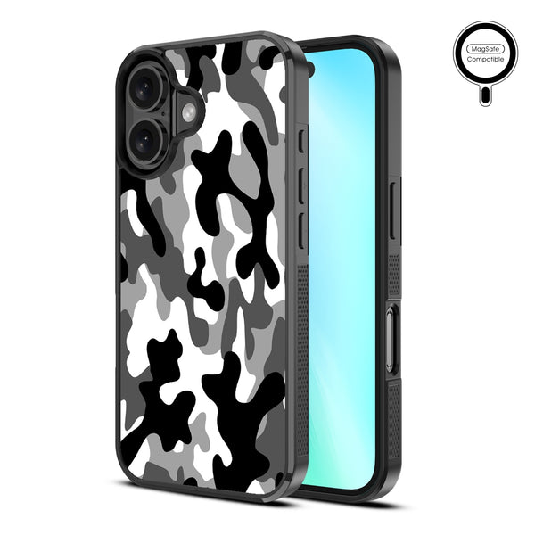 MyBat Design Lab Series MagSafe Case for Apple iPhone 16 - Black & White Camouflage - MIP16CSLESMSM122-2.jpg