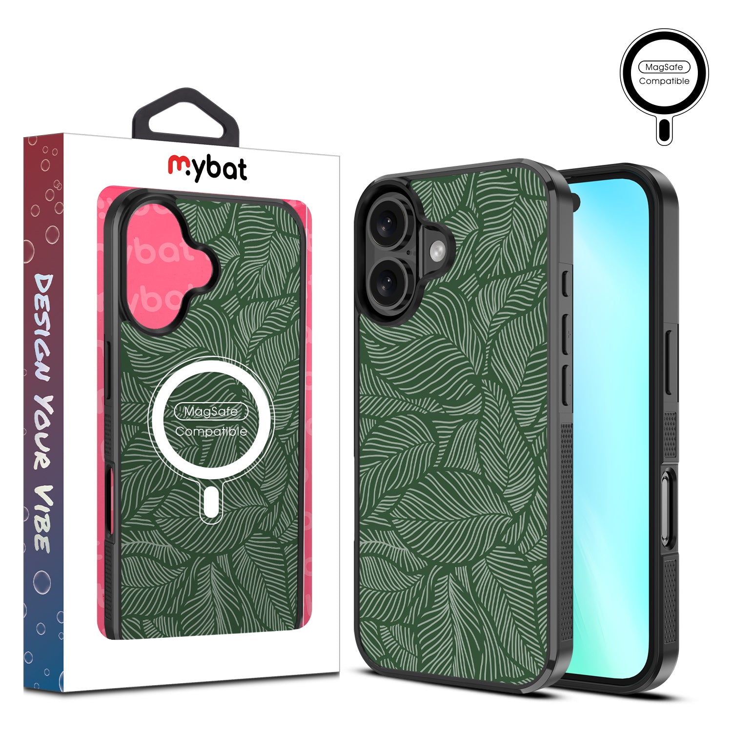 MyBat Design Lab Series MagSafe Case for Apple iPhone 16 - Leaves