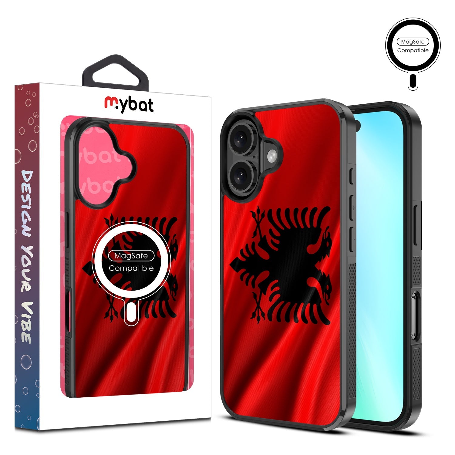 MyBat Design Lab Series MagSafe Case for Apple iPhone 16 - Albania Flag