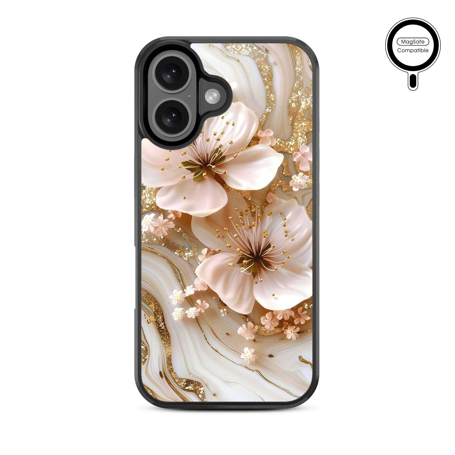 MyBat Design Lab Series MagSafe Case for Apple iPhone 16 - Golden Petal Glow