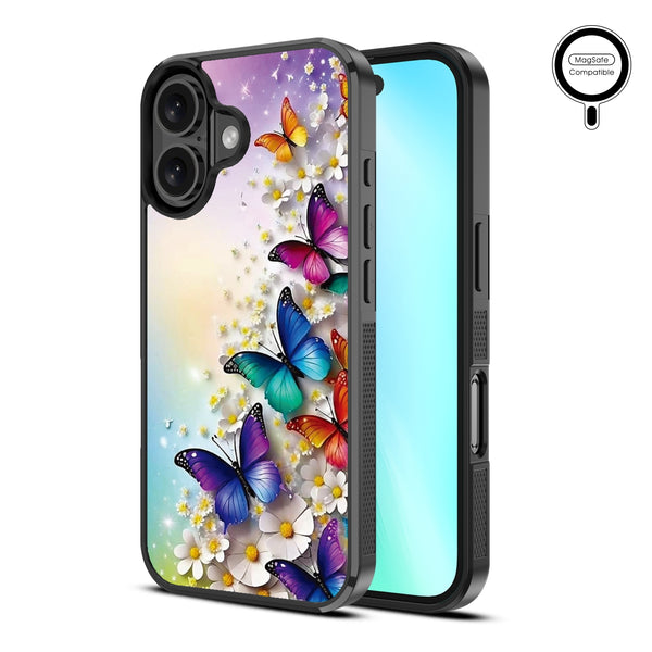 MyBat Design Lab Series MagSafe Case for Apple iPhone 16 - Rainbow Butterflies - MIP16CSLESMSM187-2.jpg