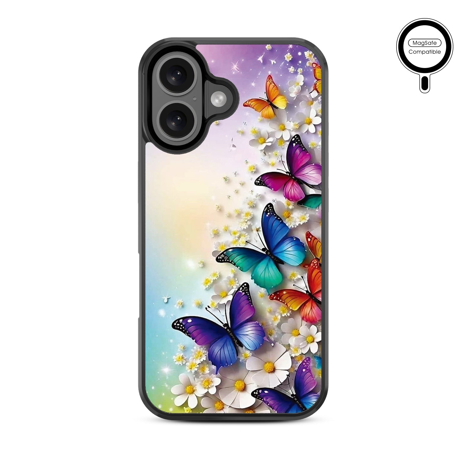 MyBat Design Lab Series MagSafe Case for Apple iPhone 16 - Rainbow Butterflies