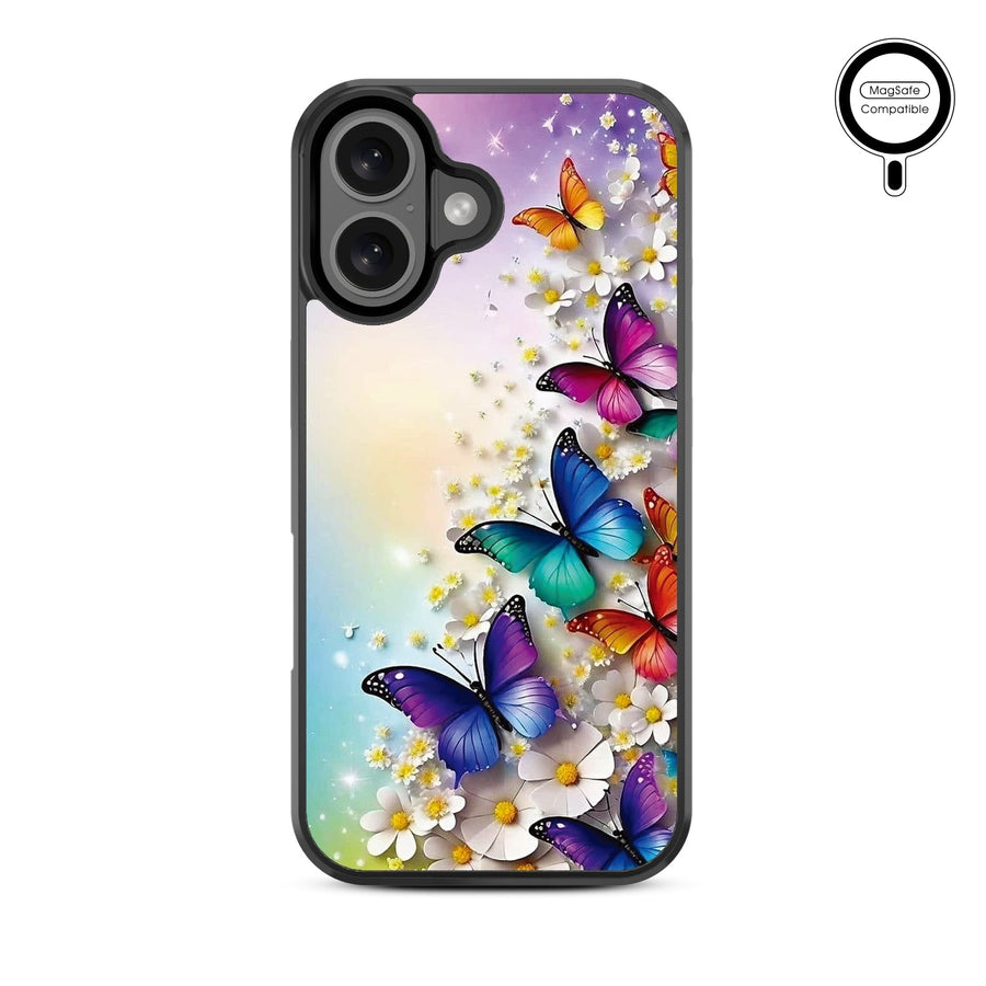 MyBat Design Lab Series MagSafe Case for Apple iPhone 16 - Rainbow Butterflies