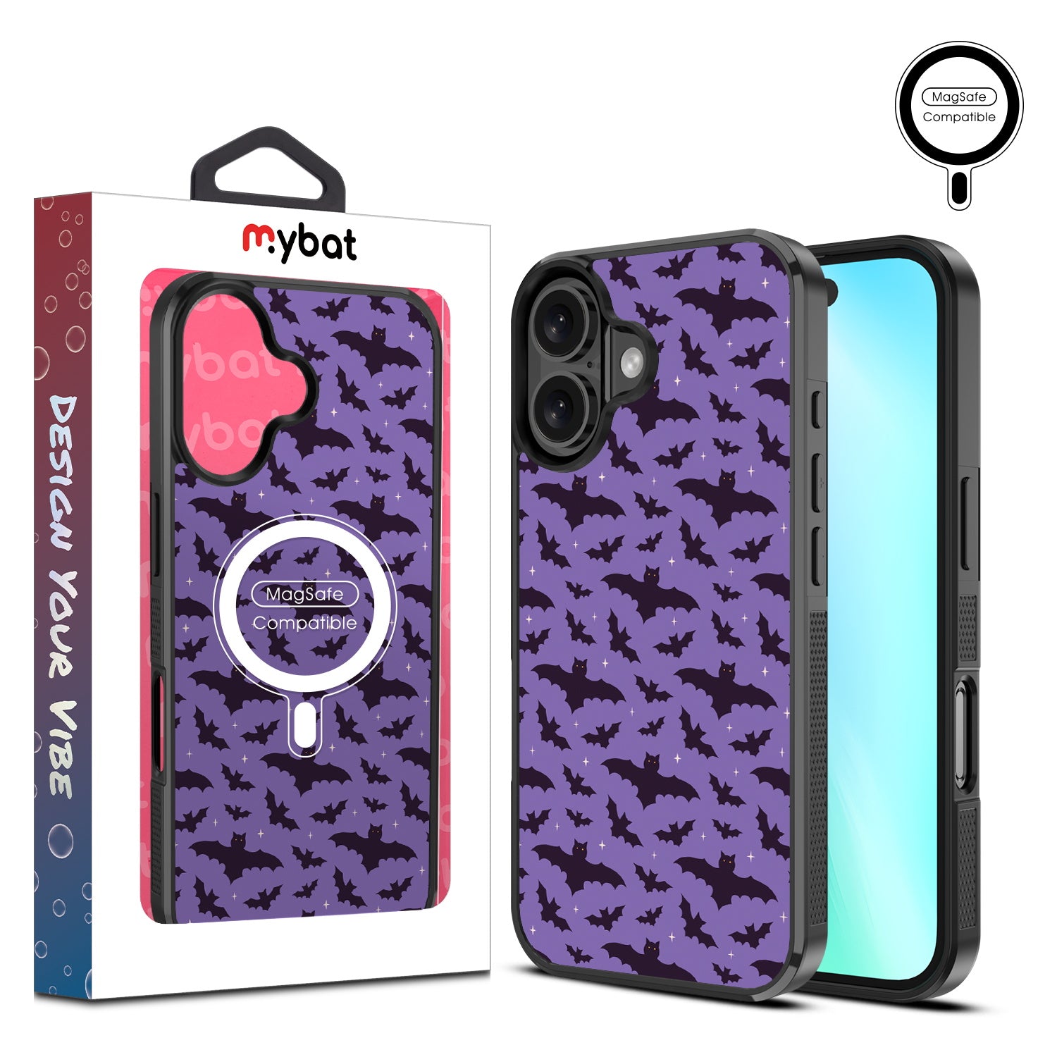 MyBat Design Lab Series MagSafe Case for Apple iPhone 16 - Flying Bats