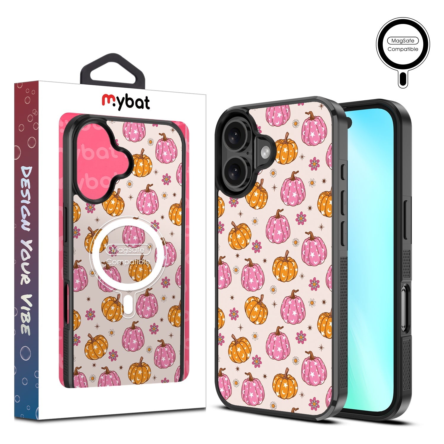 MyBat Design Lab Series MagSafe Case for Apple iPhone 16 - Groovy Pumpkin Patch