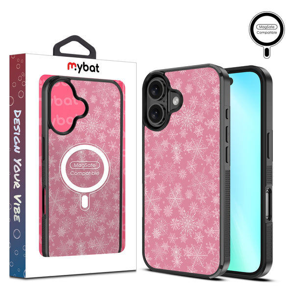 MyBat Design Lab Series MagSafe Case for Apple iPhone 16 - Pink Snowflakes - MIP16CSLESMSM282-1.jpg