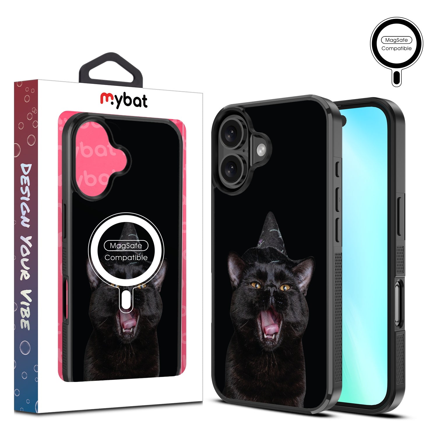 MyBat Design Lab Series MagSafe Case for Apple iPhone 16 - Witch’s Cat