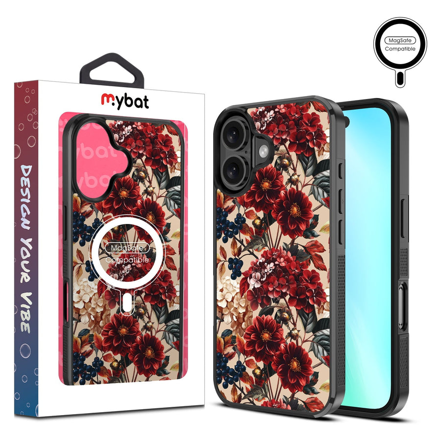 MyBat Design Lab Series MagSafe Case for Apple iPhone 16 - Rust & Bloom