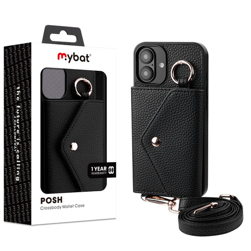 MyBat Posh Crossbody Wallet Case for Apple iPhone 16 - Black - MIP16CSLESS371-1.jpg