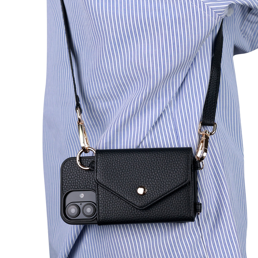 MyBat Posh Crossbody Wallet Case for Apple iPhone 16 - Black - MIP16CSLESS371-3.jpg
