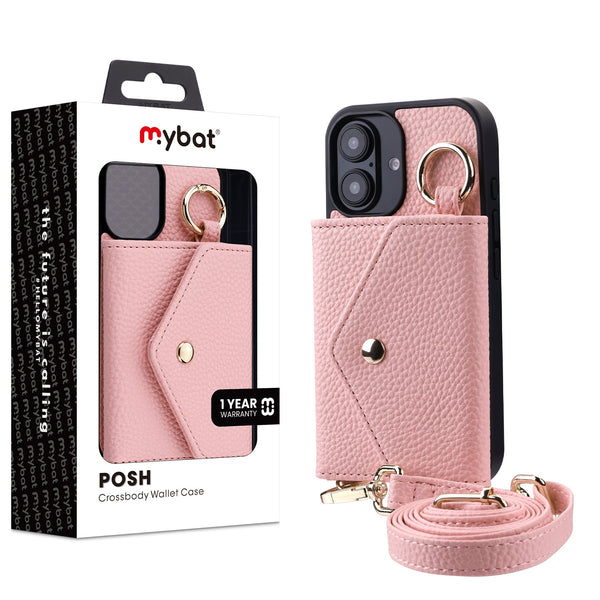 MyBat Posh Crossbody Wallet Case for Apple iPhone 16 - Pink - MIP16CSLESS372-1.jpg
