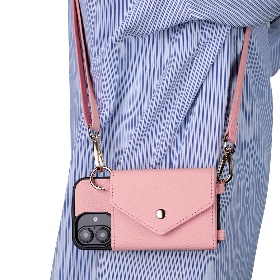 MyBat Posh Crossbody Wallet Case for Apple iPhone 16 - Pink - MIP16CSLESS372-3.jpg