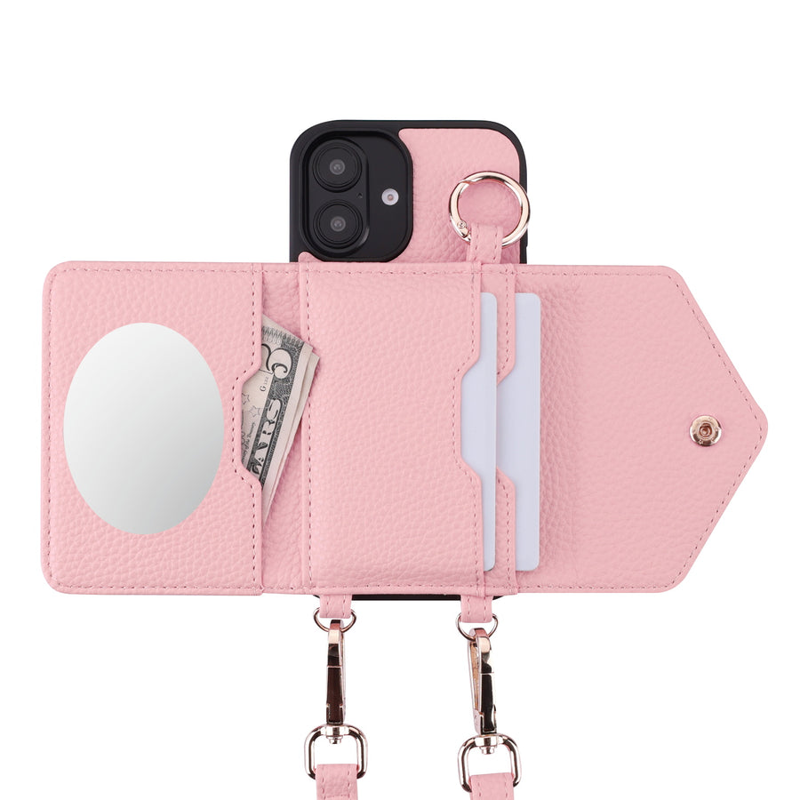 MyBat Posh Crossbody Wallet Case for Apple iPhone 16 - Pink - MIP16CSLESS372-4.jpg