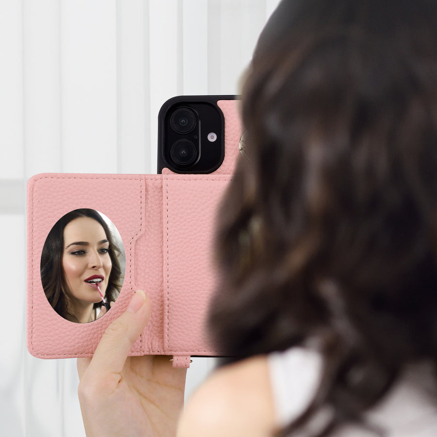 MyBat Posh Crossbody Wallet Case for Apple iPhone 16 - Pink - MIP16CSLESS372-6.jpg