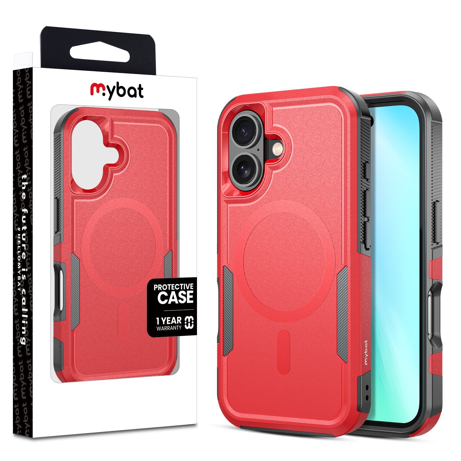MyBat Fortress Series MagSafe Case for Apple iPhone 16 - Red