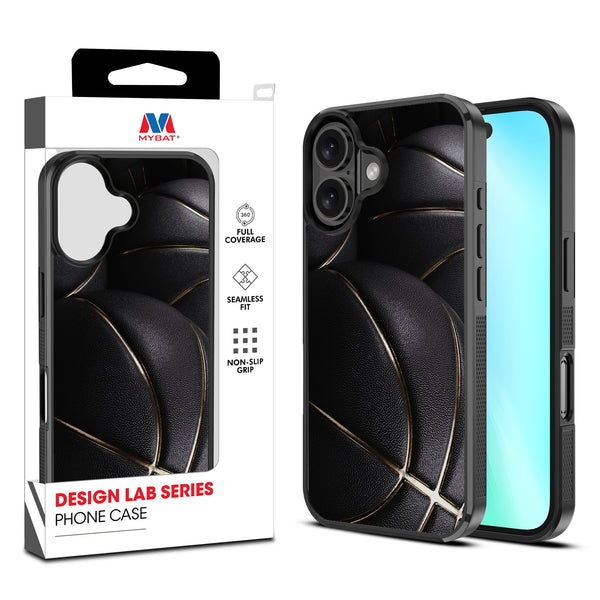 MyBat Design Lab Series Case for Apple iPhone 16 Plus - Black Basketballs - MIP16MCSLESM090-1.jpg
