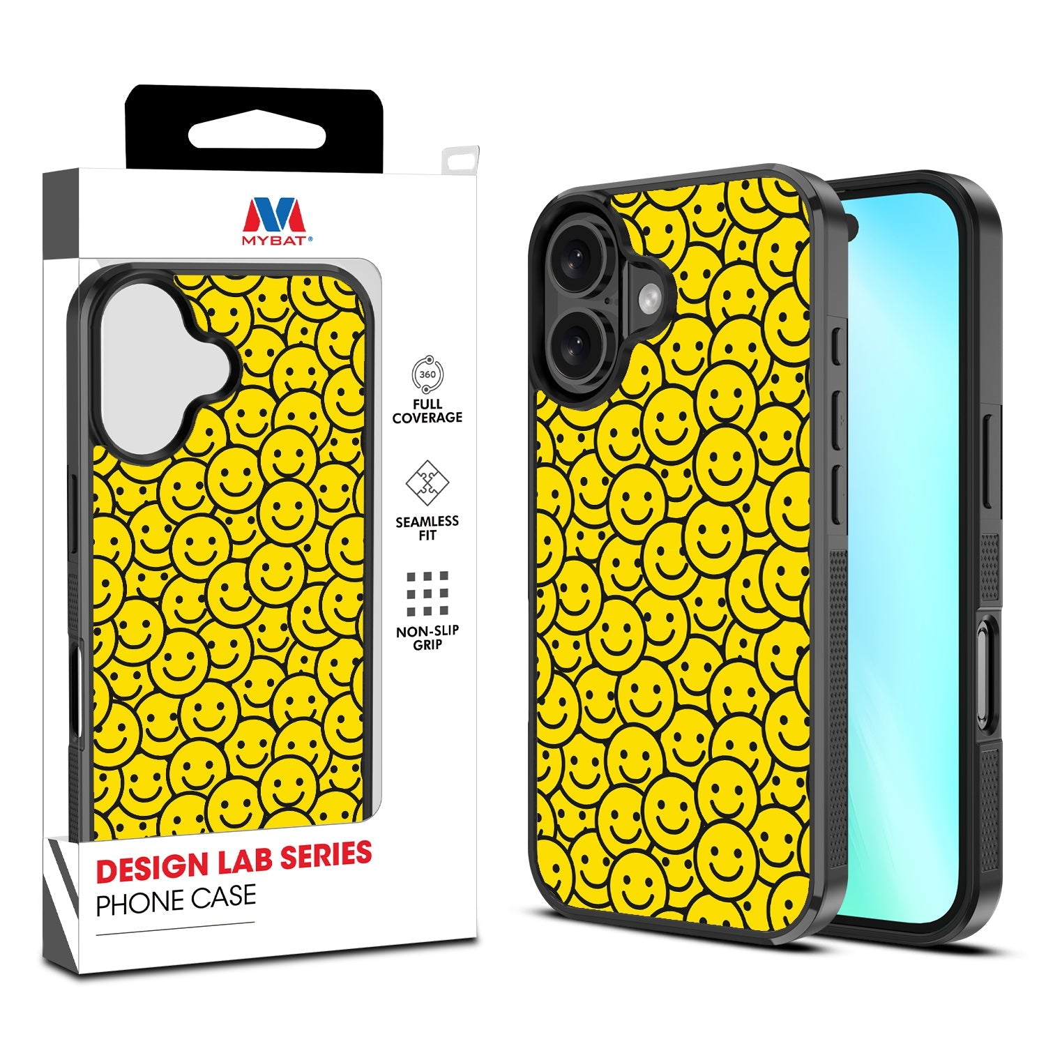 MyBat Design Lab Series Case for Apple iPhone 16 Plus - Smiley Faces