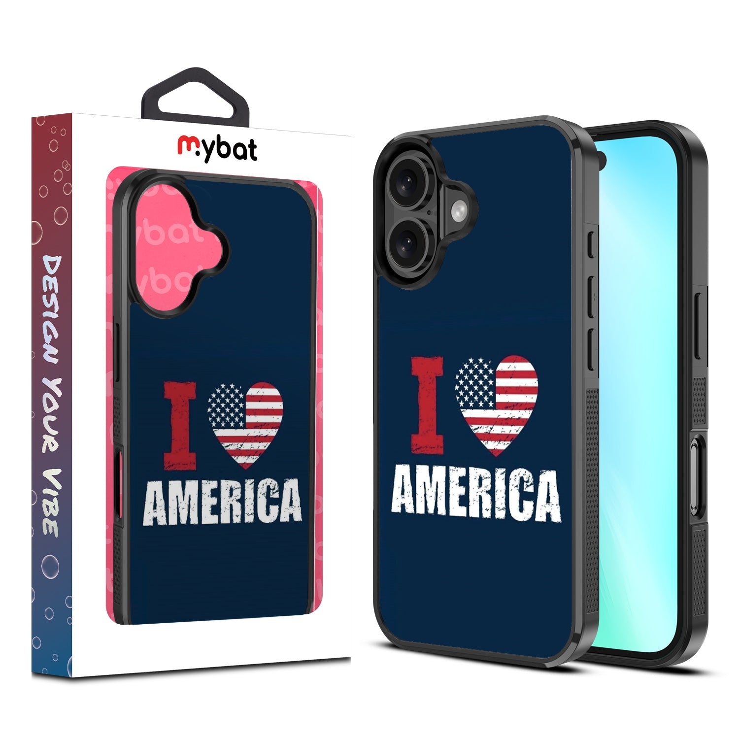 MyBat Design Lab Series Case for Apple iPhone 16 Plus - I Love America