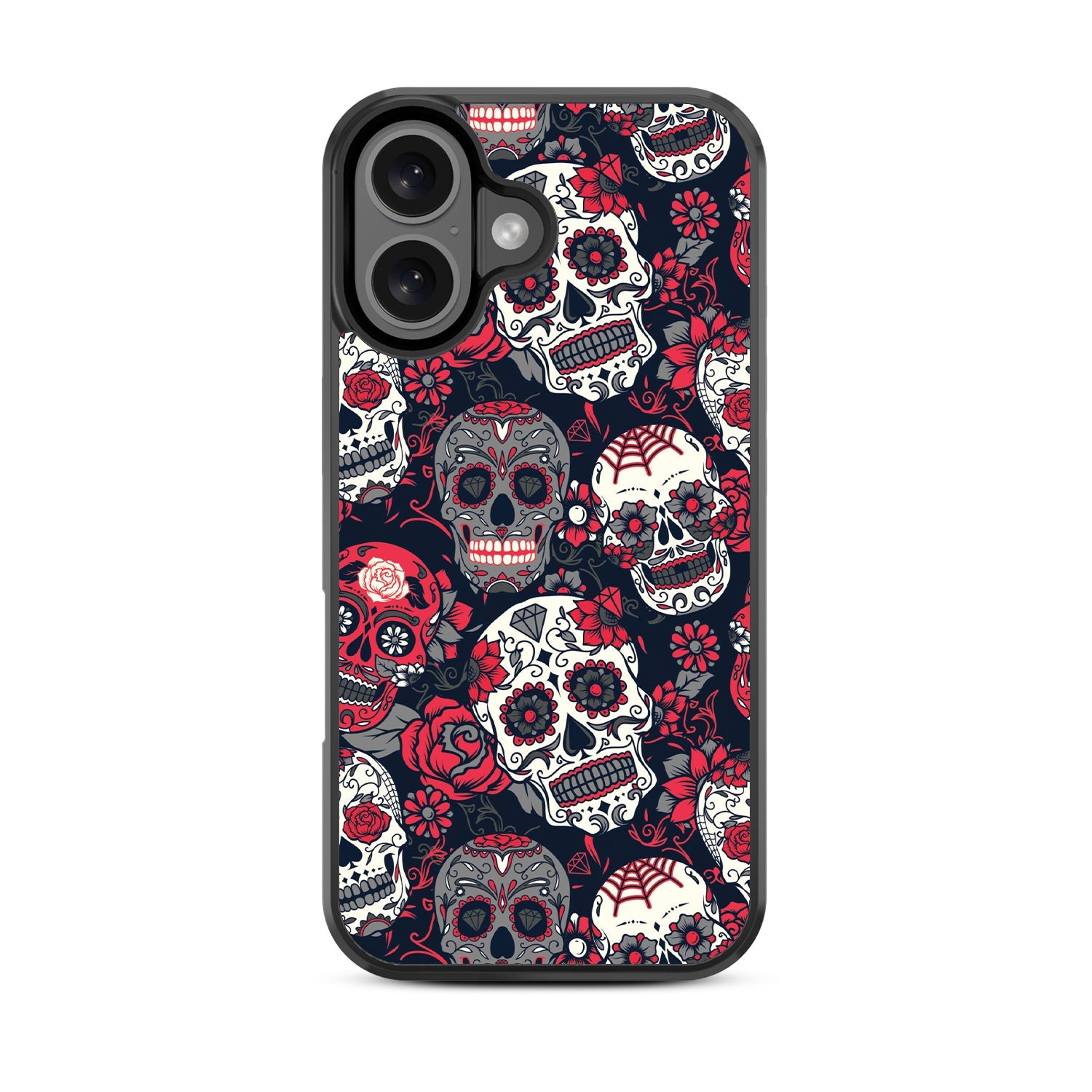 MyBat Design Lab Series Case for Apple iPhone 16 Plus - Sugar Rose Skulls