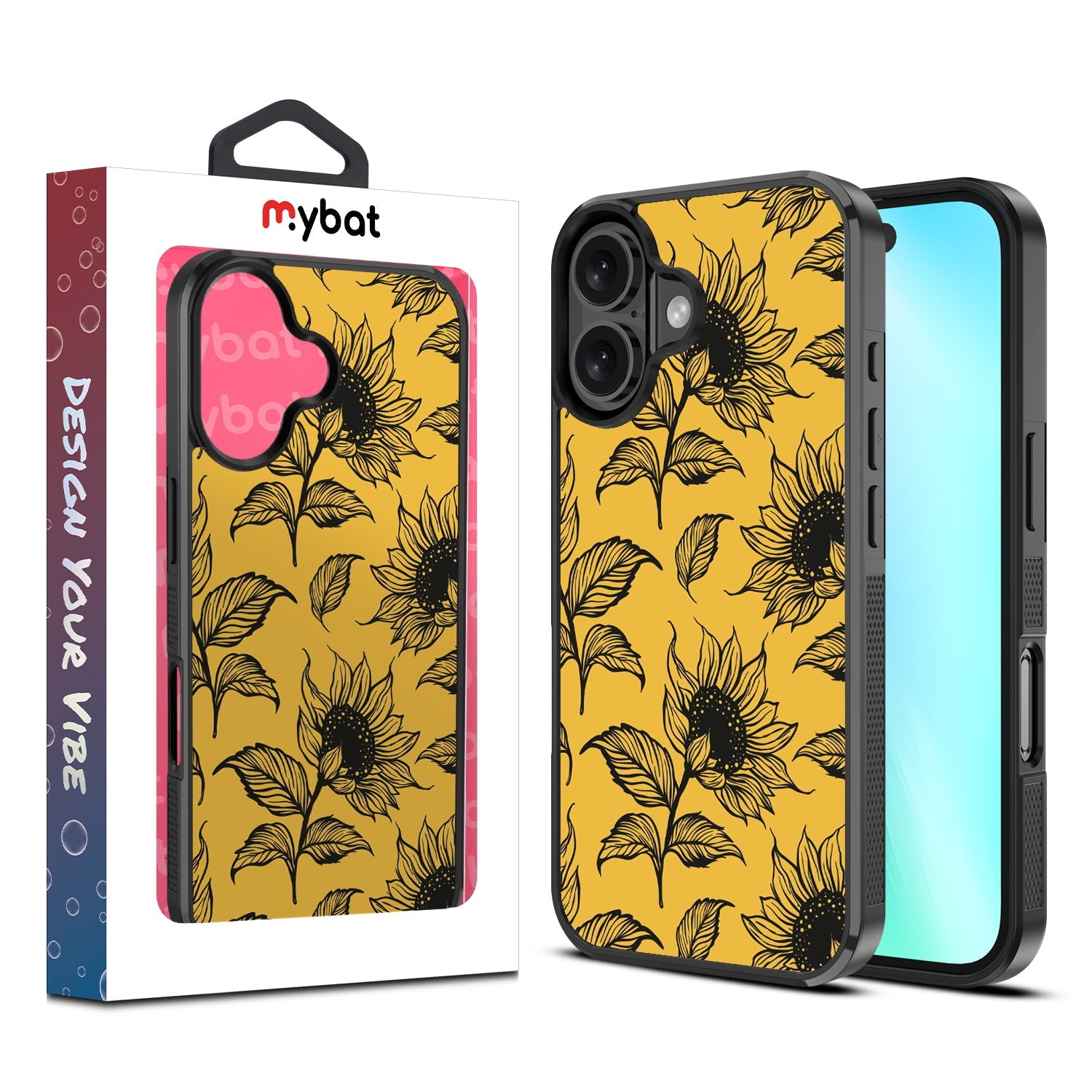 MyBat Design Lab Series Case for Apple iPhone 16 Plus - Golden Sunflowers