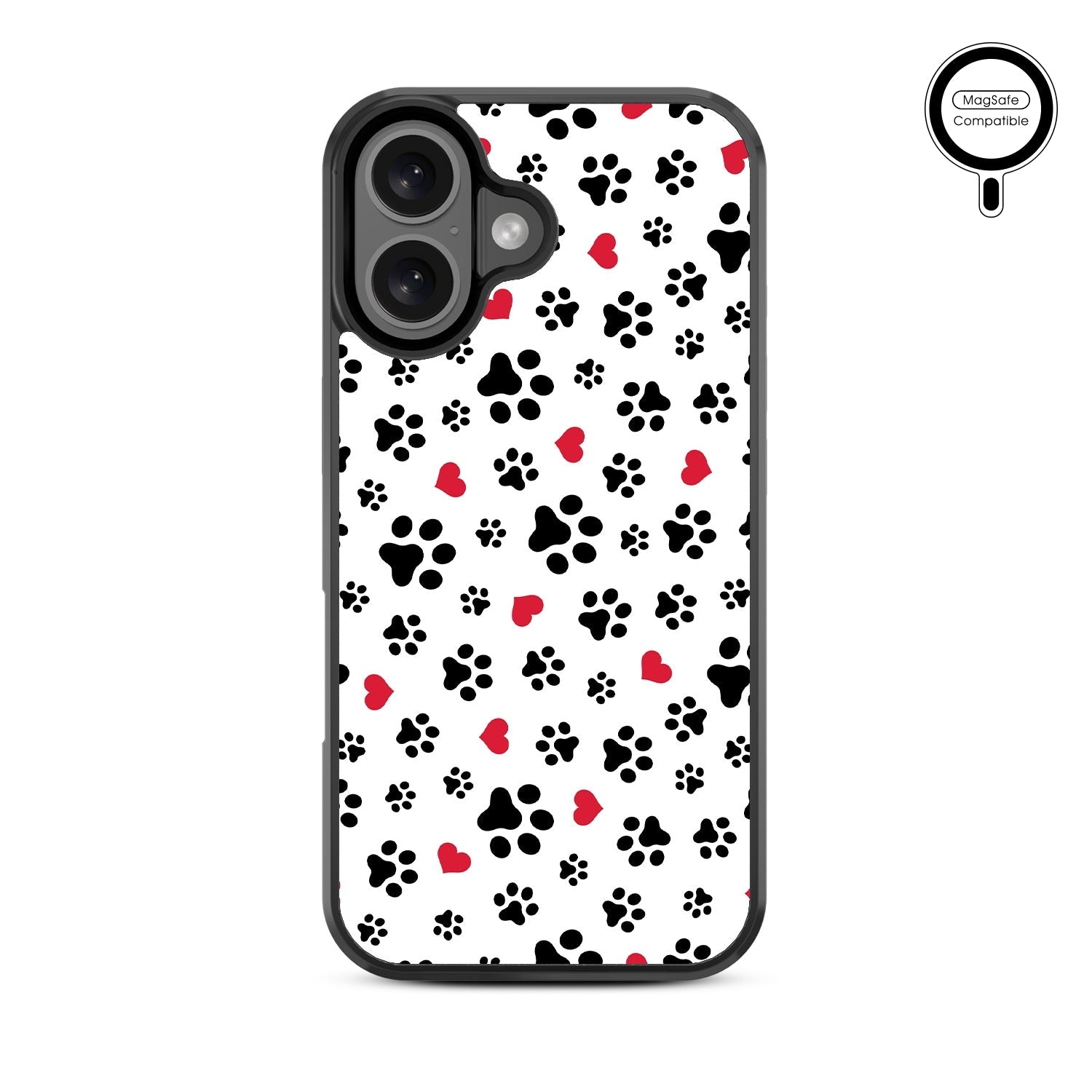 MyBat Design Lab Series MagSafe Case for Apple iPhone 16 Plus - Paw Prints and Hearts