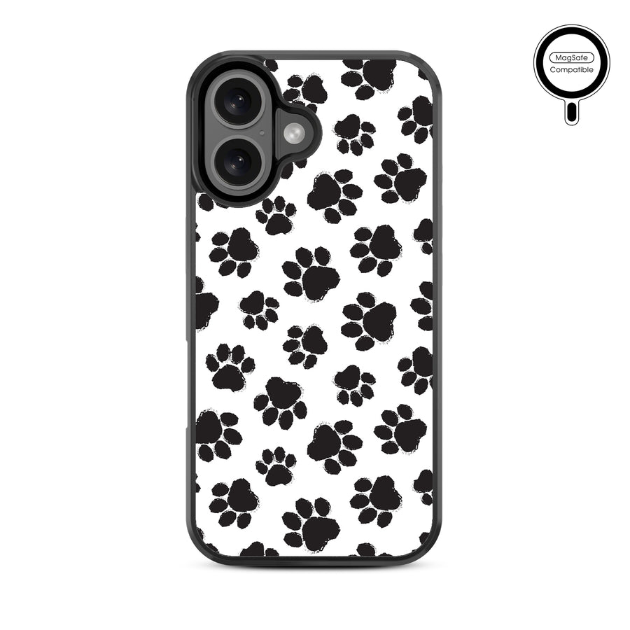 MyBat Design Lab Series MagSafe Case for Apple iPhone 16 Plus - Black Paw Prints - MIP16MCSLESMSM002-3.jpg