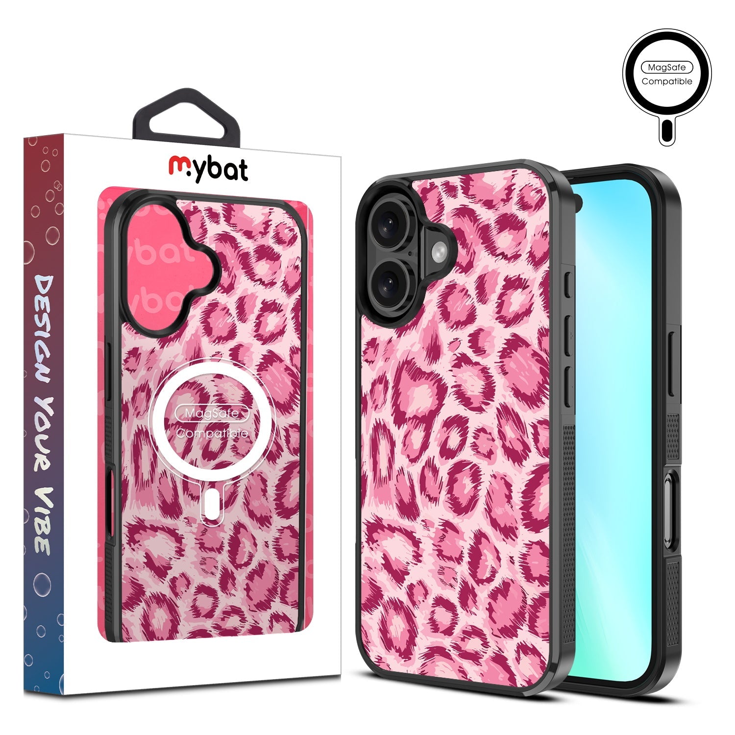 MyBat Design Lab Series MagSafe Case for Apple iPhone 16 Plus - Pink Leopard Print
