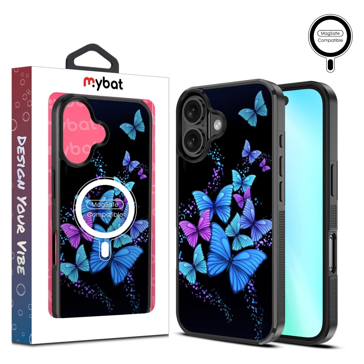 MyBat Design Lab Series MagSafe Case for Apple iPhone 16 Plus - Butterfly Night