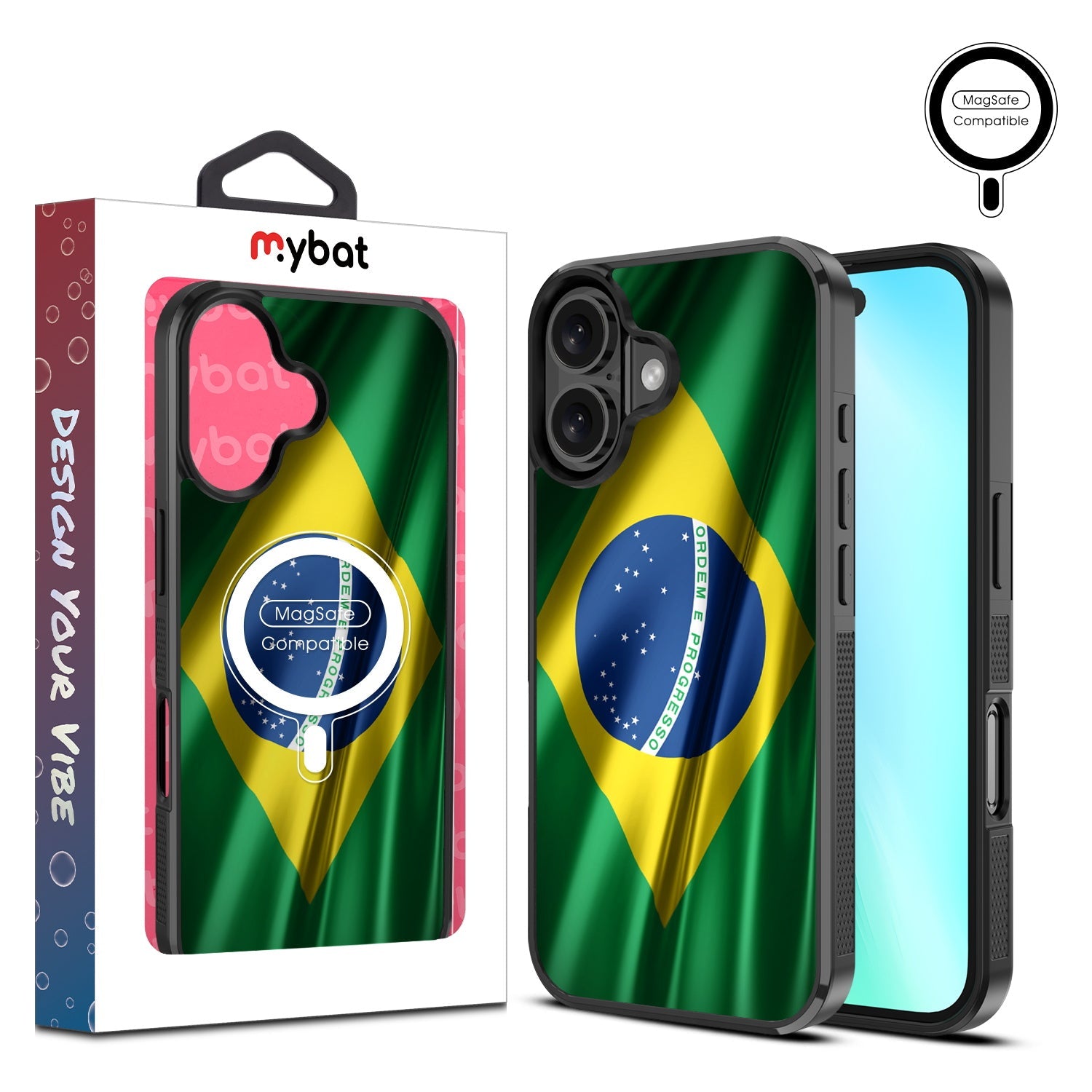MyBat Design Lab Series MagSafe Case for Apple iPhone 16 Plus - Brazilian Flag