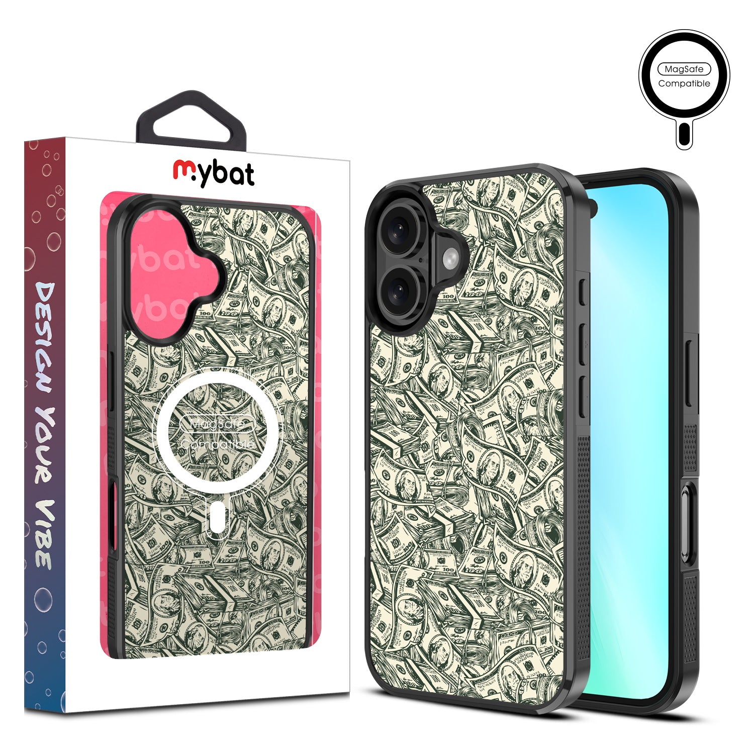 MyBat Design Lab Series MagSafe Case for Apple iPhone 16 Plus - Money Stack