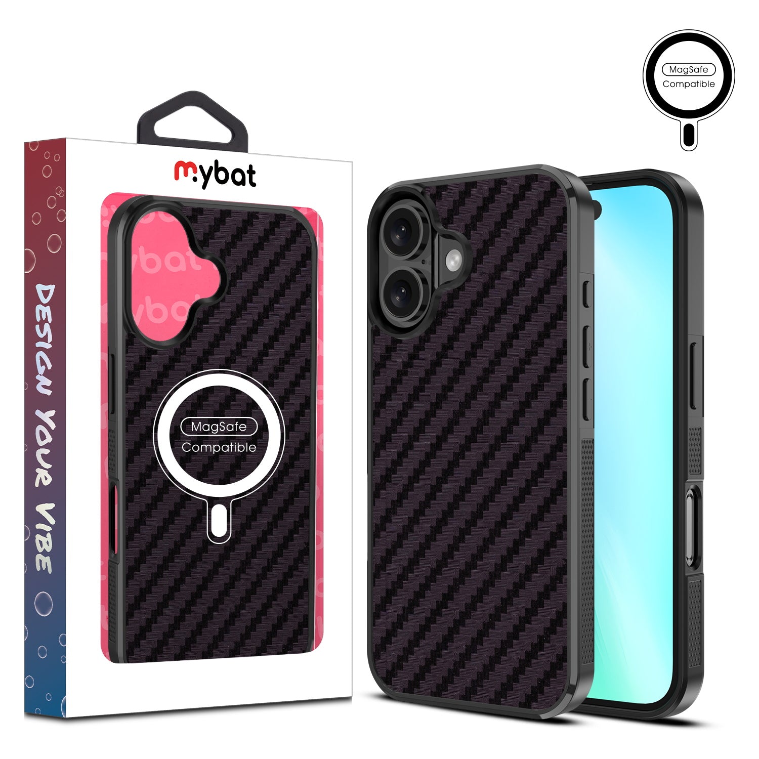 MyBat Design Lab Series MagSafe Case for Apple iPhone 16 Plus - Carbon Fiber