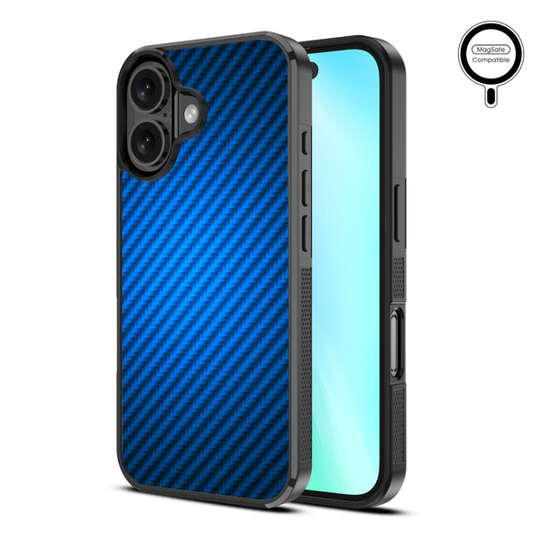 MyBat Design Lab Series MagSafe Case for Apple iPhone 16 Plus - Blue Carbon Fiber - MIP16MCSLESMSM084-2.jpg