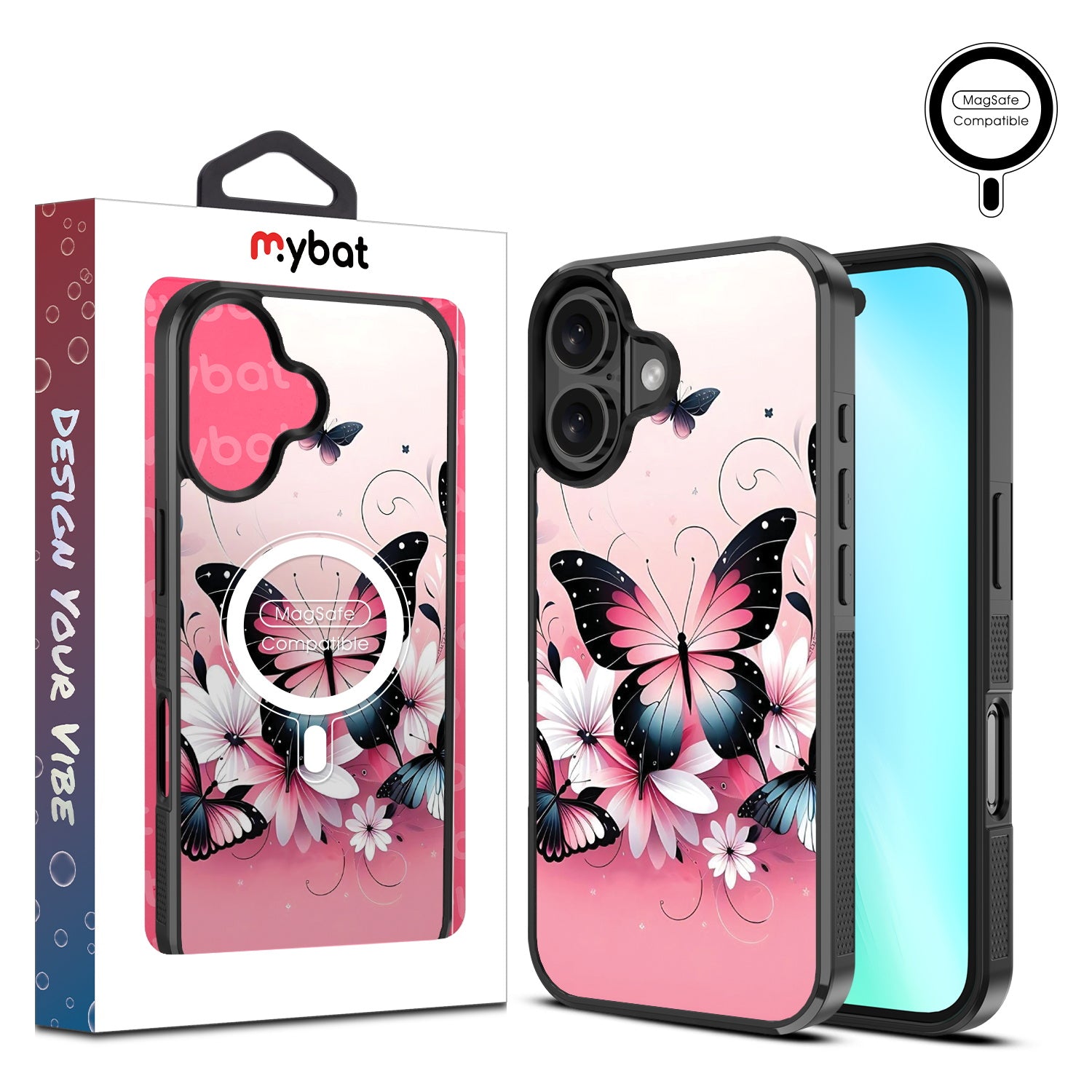 MyBat Design Lab Series MagSafe Case for Apple iPhone 16 Plus - Butterfly Bouquet