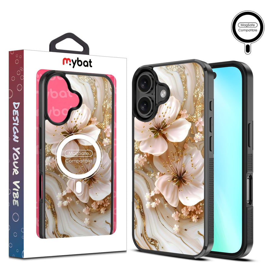 MyBat Design Lab Series MagSafe Case for Apple iPhone 16 Plus - Golden Petal Glow