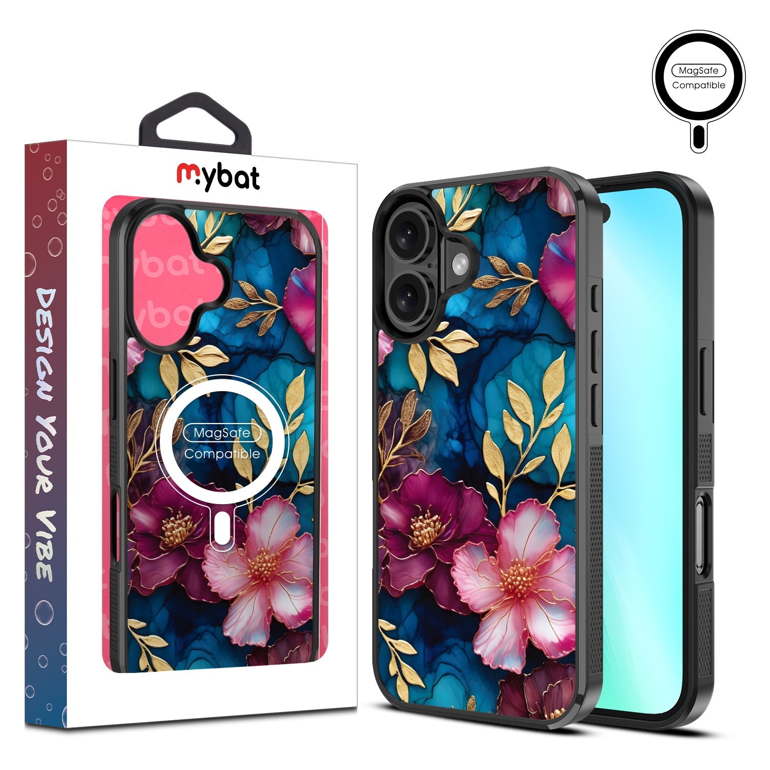 MyBat Design Lab Series MagSafe Case for Apple iPhone 16 Plus - Gilded Petals