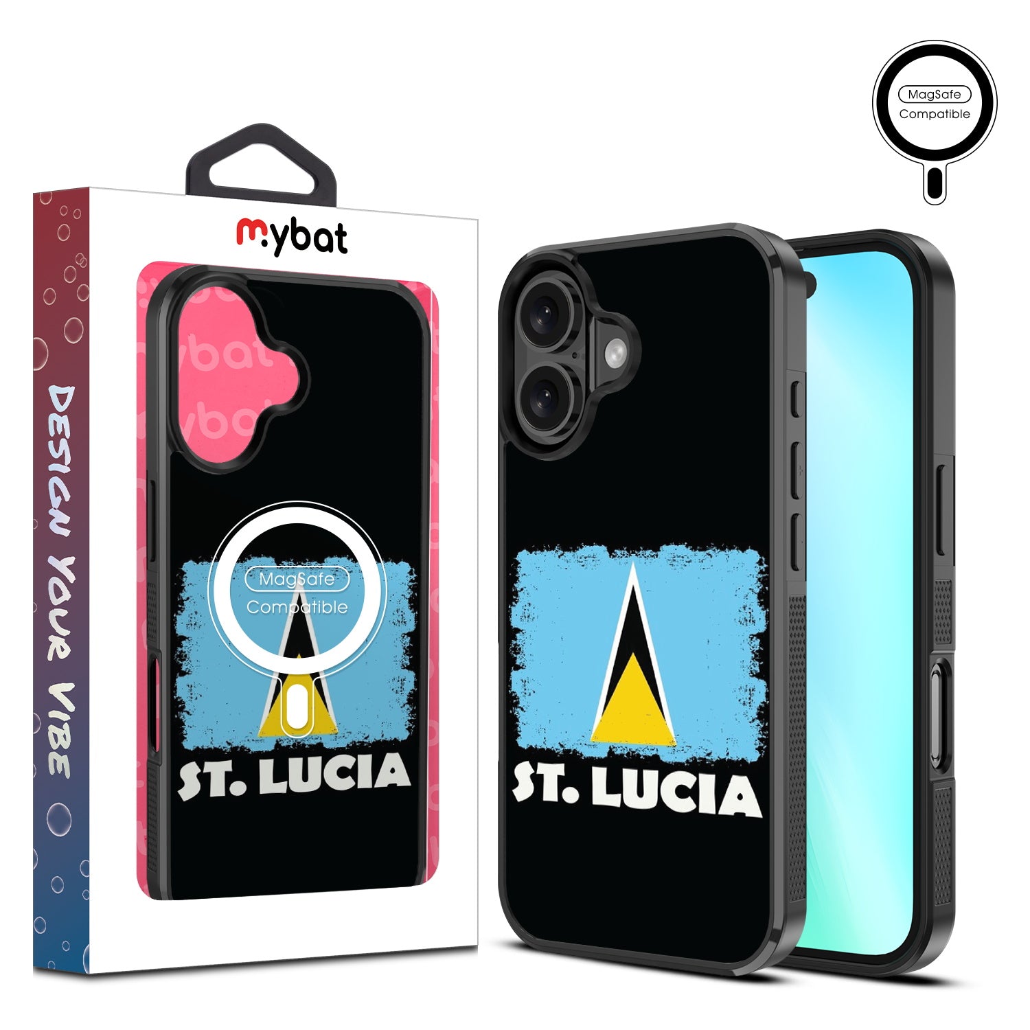 MyBat Design Lab Series MagSafe Case for Apple iPhone 16 Plus - St. Lucia Flag