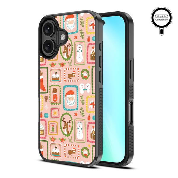 MyBat Design Lab Series MagSafe Case for Apple iPhone 16 Plus - Holiday Stamps - MIP16MCSLESMSM297-2.jpg