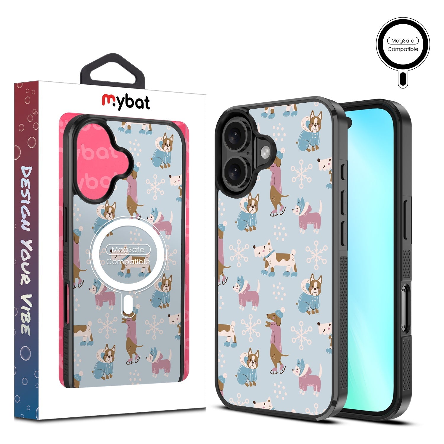 MyBat Design Lab Series MagSafe Case for Apple iPhone 16 Plus - Puppy Snow Play