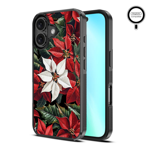 MyBat Design Lab Series MagSafe Case for Apple iPhone 16 Plus - Christmas Poinsettias - MIP16MCSLESMSM301-2.jpg