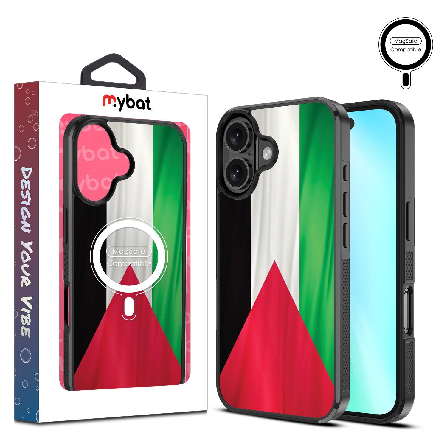 MyBat Design Lab Series MagSafe Case for Apple iPhone 16 Plus - Palestine Flag