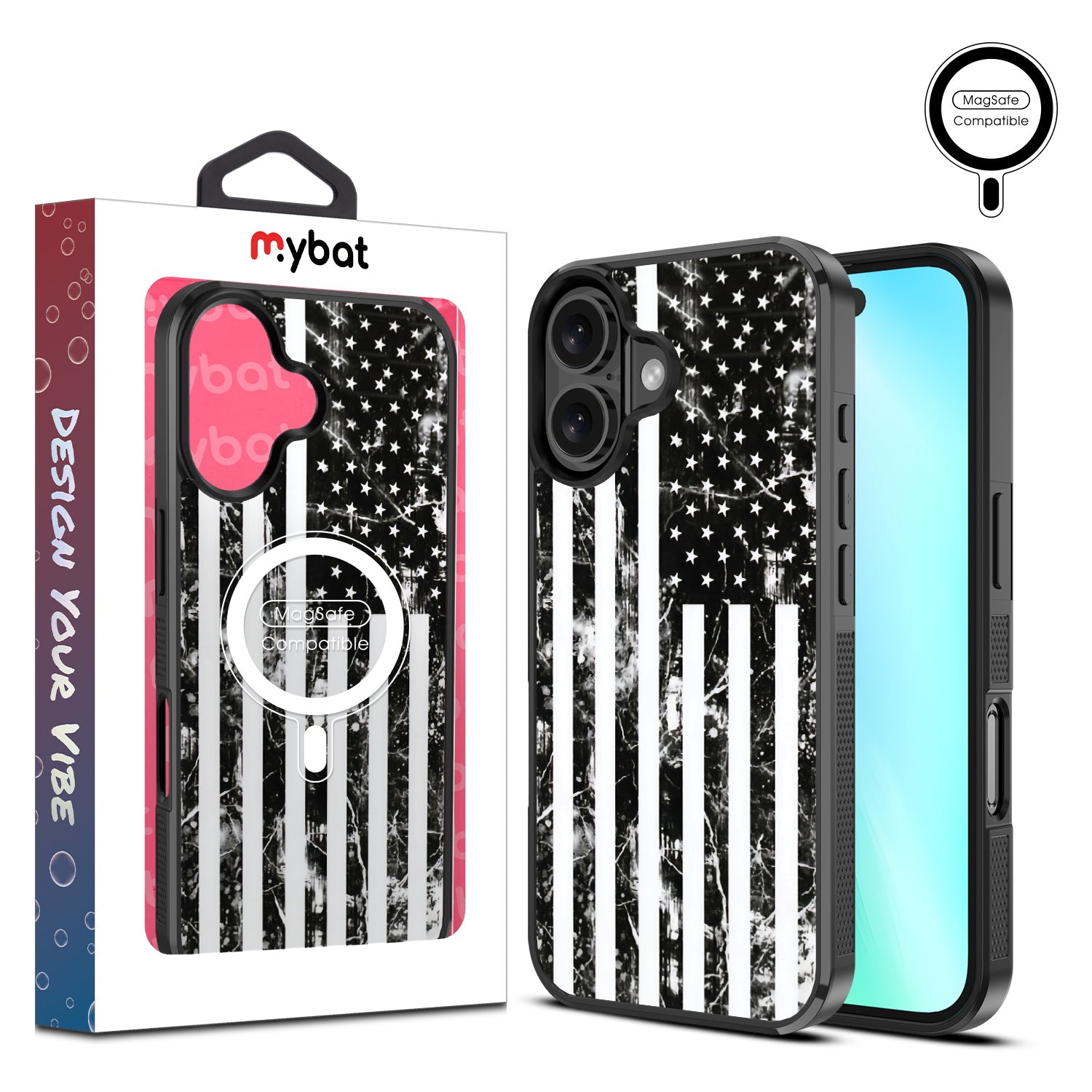 MyBat Design Lab Series MagSafe Case for Apple iPhone 16 Plus - Distress US Flag