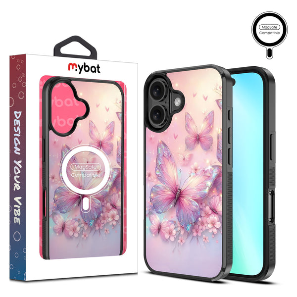 MyBat Design Lab Series MagSafe Case for Apple iPhone 16 Plus - Pink Butterflies - MIP16MCSLESMSM361-1.jpg