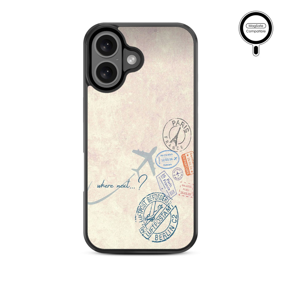 MyBat Design Lab Series MagSafe Case for Apple iPhone 16 Plus - Passport Stamps - MIP16MCSLESMSM371-3.jpg