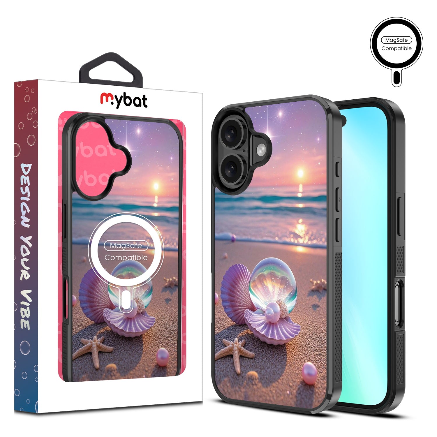 MyBat Design Lab Series MagSafe Case for Apple iPhone 16 Plus - Seashell Beach