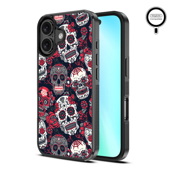 MyBat Design Lab Series MagSafe Case for Apple iPhone 16 Plus - Sugar Rose Skulls - MIP16MCSLESMSM418-2.jpg