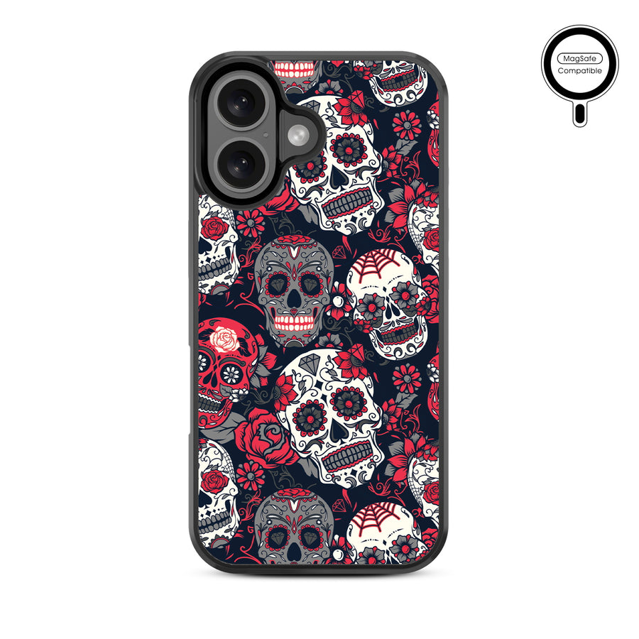 MyBat Design Lab Series MagSafe Case for Apple iPhone 16 Plus - Sugar Rose Skulls - MIP16MCSLESMSM418-3.jpg